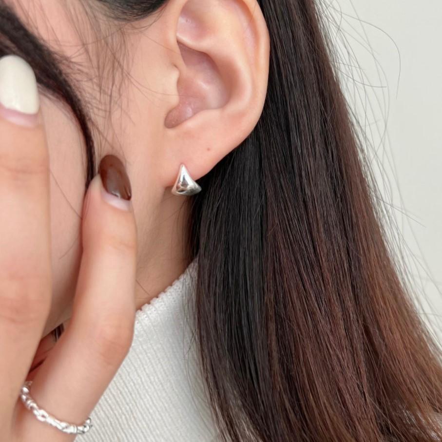 Sterling Silver Oval Earring Earrings Personality